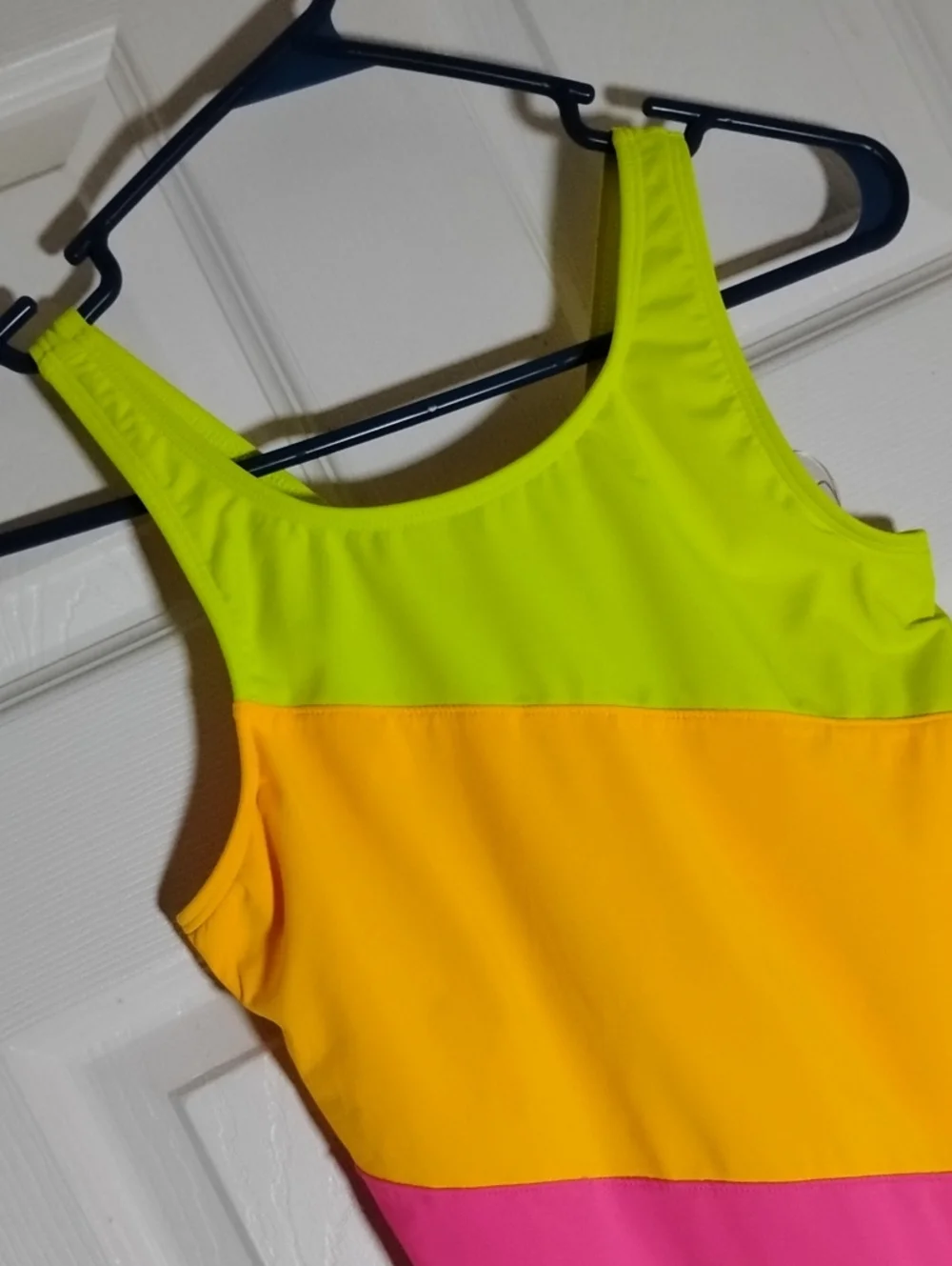 Lands' End Neon Color Blocked One Piece Girl's Swimsuit 14+